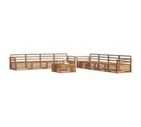 vidaXL Set di divani da esterno 9 pcs Naturale, Divano Lounge Moderno per Esterni, Mobili da Giardino Comodi, Set in Acacia per un Terreno Resistente