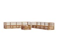 vidaXL Set di divani da esterno 9 pcs Naturale, Divano Lounge Moderno per Esterni, Mobili da Giardino Comodi, Set in Acacia per un Terreno Resistente