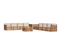 vidaXL Set di divani da esterno 9 pcs Naturale, Divano Lounge Moderno per Esterni, Mobili da Giardino Comodi, Set in Acacia per un Terreno Resistente