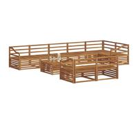 vidaXL Set di divani da esterno 9 pcs Naturale, Divano moderno da giardino, set sezionale per terrazza, lounge resistente e comoda per esterno