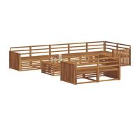 vidaXL Set di divani da esterno 9 pcs Naturale, Divano moderno da giardino, set sezionale per terrazza, lounge resistente e comoda per esterno
