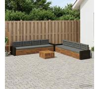 vidaXL Set di divani da esterno 9 pcs Naturale e Antracite Poliestere