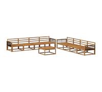 vidaXL Set di divani da esterno 9 pcs Naturale, Set di divani per esterni, seduta moderna resistente alle intemperie per giardino, lounge patio, solido arredamento in legno di acacia