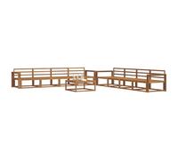 vidaXL Set di divani da esterno 9 pcs Naturale, Set di divani per esterni, seduta moderna resistente alle intemperie per giardino, lounge patio, solido arredamento in legno di acacia
