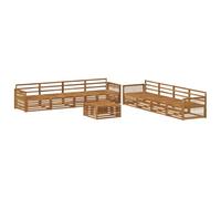 vidaXL Set di divani da esterno 9 pcs Naturale, Set Divano da Giardino, Moderno in Acacia, Mobili Resistenti per Esterni, Comodo per la Terrazza