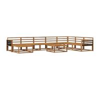 vidaXL Set di divani da esterno 9 pcs Naturale, Set Divano Esterno in Legno di Acacia, Lounge Moderna, Mobili da Giardino, Arredo Estivo, Comodi Posti a Sedere