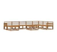 vidaXL Set di divani da esterno 9 pcs Naturale, Set Divano Esterno in Legno di Acacia, Lounge Moderna, Mobili da Giardino, Arredo Estivo, Comodi Posti a Sedere