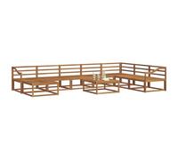 vidaXL Set di divani da esterno 9 pcs Naturale, Set Divano Esterno in Legno di Acacia, Lounge Moderna, Mobili da Giardino, Arredo Estivo, Comodi Posti a Sedere