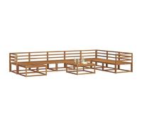 vidaXL Set di divani da esterno 9 pcs Naturale, Set da giardino in legno acacia moderno, divano elegante per piscina, lounge resistente per patio