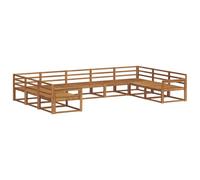 vidaXL Set di divani da esterno 9 pcs Naturale, Set Divano Moderno da Esterno, Collezione Patio Durevole, Mobili da Giardino Versatili, Chaise Longue Sezionale per Rilassarsi nel Cortile