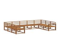 vidaXL Set di divani da esterno 9 pcs Naturale, Set Divano Moderno da Esterno, Collezione Patio Durevole, Mobili da Giardino Versatili, Chaise Longue Sezionale per Rilassarsi nel Cortile