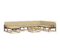 vidaXL Set di divani da esterno, 9 pezzi, beige, mobili da giardino moderni, divano resistente, salotto all'aperto, sedie per terrazza