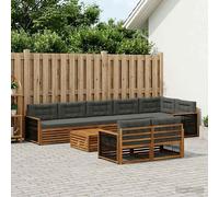 vidaXL Set divano da esterno con cuscino, 9 pezzi, salotto da giardino, robusto divano da esterno, modulare per terrazza, zona seduta e comfort