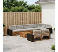 vidaXL Set divano da esterno con cuscino, 9 pezzi, salotto da giardino, robusto divano da esterno, modulare per terrazza, zona seduta e comfort