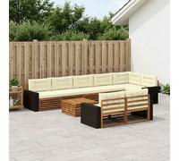 vidaXL Set divano da esterno con cuscino, 9 pezzi, salotto da giardino, robusto divano da esterno, modulare per terrazza, zona seduta e comfort