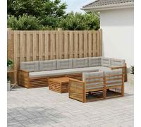 vidaXL Set divano da esterno con cuscino, 9 pezzi, salotto da giardino, robusto divano da esterno, modulare per terrazza, zona seduta e comfort