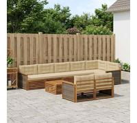 vidaXL Set divano da esterno con cuscino, 9 pezzi, salotto da giardino, robusto divano da esterno, modulare per terrazza, zona seduta e comfort