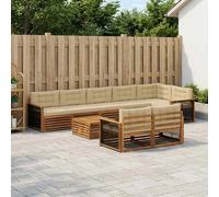 vidaXL Set divano da esterno con cuscino, 9 pezzi, salotto da giardino, robusto divano da esterno, modulare per terrazza, zona seduta e comfort