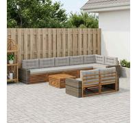 vidaXL Set divano da esterno con cuscino, 9 pezzi, salotto da giardino, robusto divano da esterno, modulare per terrazza, zona seduta e comfort