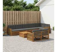 vidaXL Set divano da esterno con cuscino, 9 pezzi, salotto da giardino, robusto divano da esterno, modulare per terrazza, zona seduta e comfort