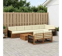 vidaXL Set divano da esterno con cuscino, 9 pezzi, salotto da giardino, robusto divano da esterno, modulare per terrazza, zona seduta e comfort