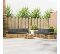 vidaXL Buiten bankenset 9 st Wit en antracietkleurig Polyester