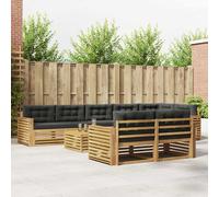 vidaXL Set di divani da esterno 9 pz Bianco e Antracite Poliestere
