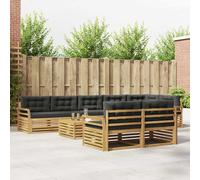 vidaXL Set di divani da esterno 9 pz Bianco e Antracite Poliestere
