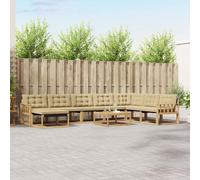 vidaXL Set di divani da esterno, 9 pezzi, beige, mobili da giardino moderni, divano resistente, salotto all'aperto, sedie per terrazza