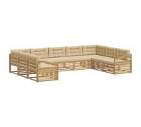 vidaXL Set di divani da esterno 9 pz Bianco e Beige