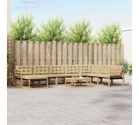 vidaXL Set di divani da esterno, 9 pezzi, beige, mobili da giardino moderni, divano resistente, salotto all'aperto, sedie per terrazza