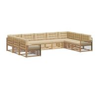 vidaXL Set di divani da esterno 9 pz Bianco e Beige