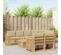 vidaXL Set di divani da esterno 9 pz Bianco e Beige Poliestere