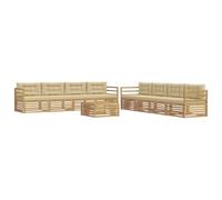 vidaXL Set di divani da esterno 9 pz Bianco e Beige Poliestere