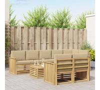 vidaXL Set di divani da esterno 9 pz Bianco e Beige Poliestere
