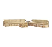 vidaXL Set di divani da esterno 9 pz Bianco e Beige Poliestere