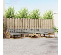 vidaXL Set di 9 divani da esterno in legno massiccio di acacia bianco e grigio chiaro, mobili da giardino moderni, divano da esterno resistente, salotto per il relax, mobili da terrazza