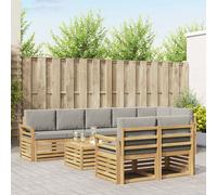 vidaXL Set di divani da esterno 9 pz Bianco e Grigio Chiaro Poliestere