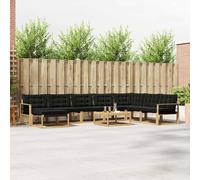 vidaXL Set di divani da esterno 9 pezzi, bianco e nero, mobili da giardino moderni, divano esterno resistente, area relax, sedili per terrazza