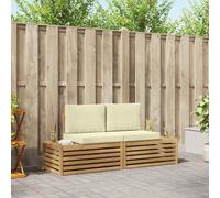 vidaXL Set di divani da esterno Bianco 182,5 x 63 x 73 cm Poliestere, Divano da esterno, lounge moderna, set giardino resistente, posti per rilassarsi in terrazza