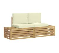 vidaXL Set di divani da esterno Bianco 182,5 x 63 x 73 cm Poliestere, Divano da esterno, lounge moderna, set giardino resistente, posti per rilassarsi in terrazza