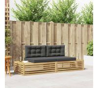 vidaXL Set di divani da esterno Bianco 230,5 x 83 x 73 cm Poliestere, Mobili da Giardino, Divano Moderno per Esterni, Sezionale Robusto per Patio, Set per Terrazza