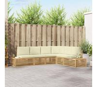 vidaXL Set di divani da esterno Bianco 273 x 213,5 x 73 cm Poliestere