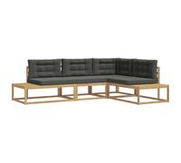 vidaXL Set di divani da esterno Bianco 277,5 x 198,5 x 73 cm, Divano moderno resistente alle intemperie per giardino e terrazzo, sezione in acacia, relax e comfort