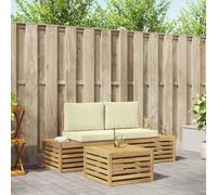 vidaXL Set di divani da esterno Bianco 59 x 59 x 37 cm Poliestere, Divano Sezionale da Giardino, Mobili Moderni, Set Patios Resistente per Relax e Comfort