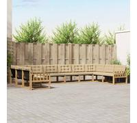 vidaXL Set di divani da esterno con cuscino 10 pcs Bianco e Beige, Set da Giardino, Divano Moderno, Design Ergonomico, Comodi Posti, Divano da Patio, Lounge Resistente per Esterni