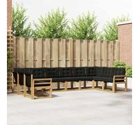 vidaXL Set di divani da esterno con cuscino 10 pcs Bianco e Nero, Mobili da Giardino, Divano Moderno per Esterni, Sezione per Patio, Set Resistente per Terreno