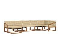 vidaXL Set di divani da esterno con cuscino 21 pcs Naturale e Beige, Couch all'aperto alla moda, set di divani moderni, mobili resistenti per giardino e patio spazioso
