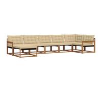 vidaXL Set di divani da esterno con cuscino 21 pcs Naturale e Beige, Couch all'aperto alla moda, set di divani moderni, mobili resistenti per giardino e patio spazioso