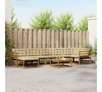 vidaXL Set di divani da esterno con cuscino 22 pcs Naturale e Beige